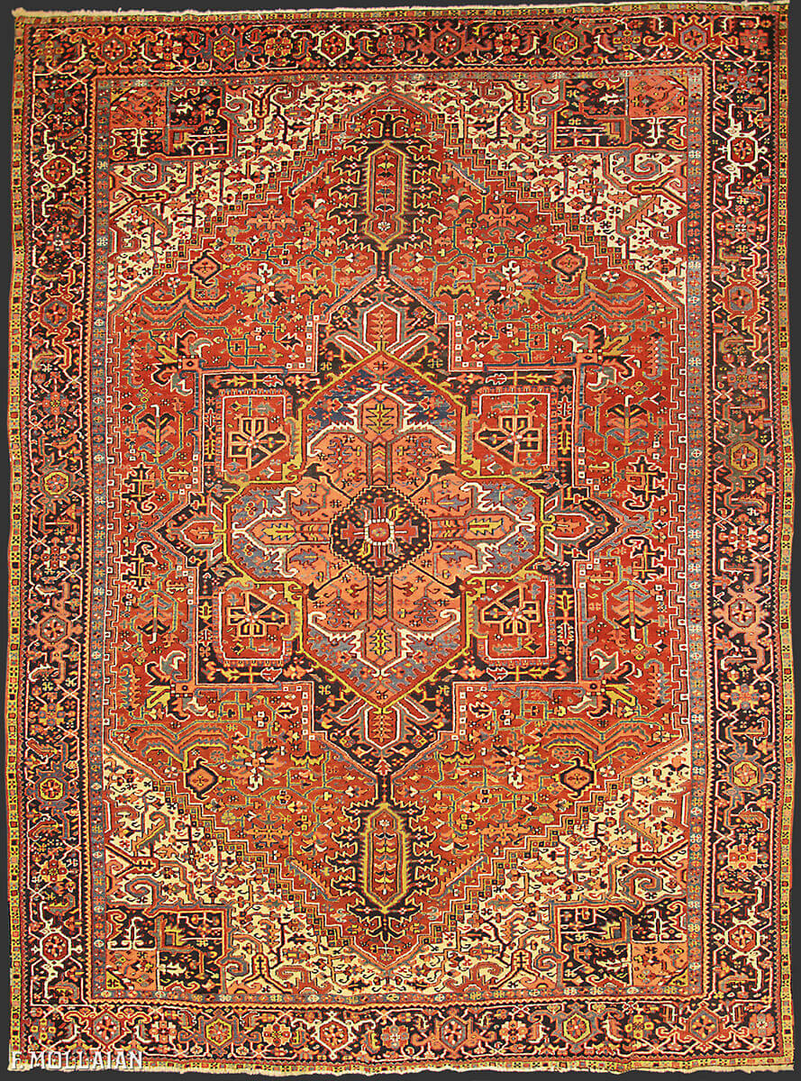 Antique Persian Heriz Garage Carpet (440x325 cm)